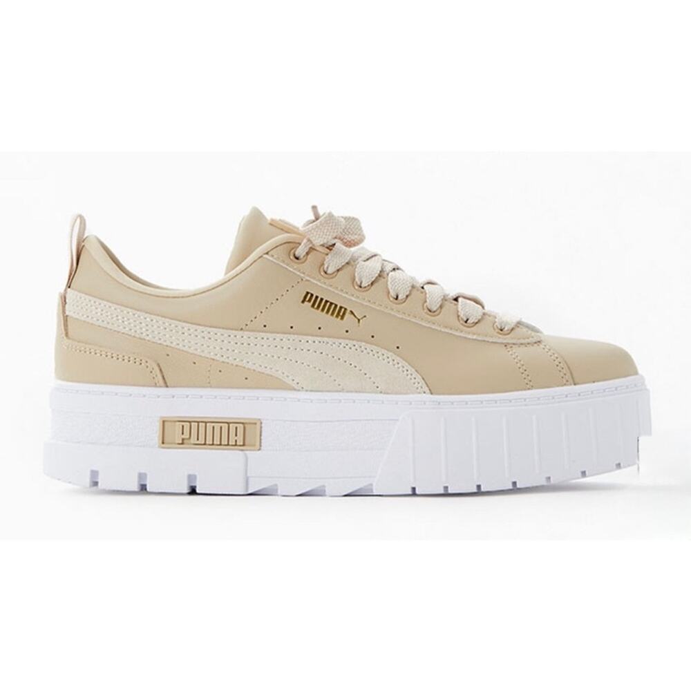 Puma Women’s Carina Beige Lace Up Platform Sneakers Shoes Casual Retro